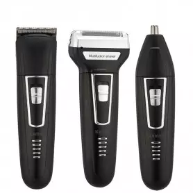Tondeuse, Rasoir électrique Kemei, KM-6558, 3 en 1, sans fil Rechargeable, pour hommes, rasoir pour la tête, nez et la barbe