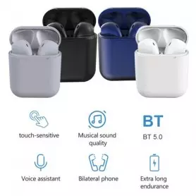 Écouteurs Bluetooth sans fil inPods 12, Trues Wireless stéréo V5.0, avec boîtier de chargement