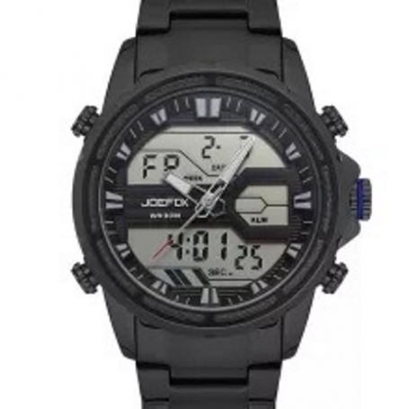 Montre-bracelet numérique JOEFOX horloge 1813SYH, pour hommes, couleur noir avec cordon en acier