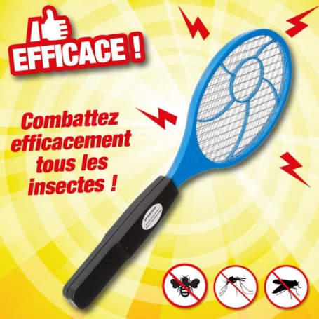 Raquette électrique anti-moustiques et anti-mouches, écologique