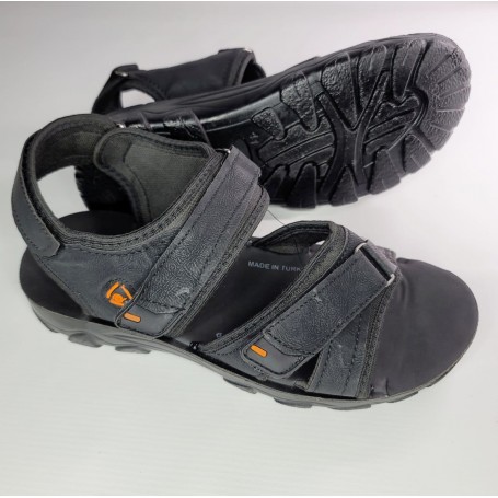 Chaussures Sandale homme Atlas Soft, Bout ouvert, décontractées, Turquie noire