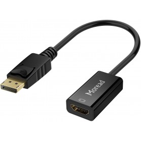 Adaptateur DisplayPort vers HDMI, affichage unidirectionnel compatible avec ordinateur, bureau, PC, moniteur, projecteur…