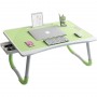 Table de lit, lecture, bureau, ordinateur, petit déjeuner minimaliste portable, avec tiroir en fibre de bois - Vert