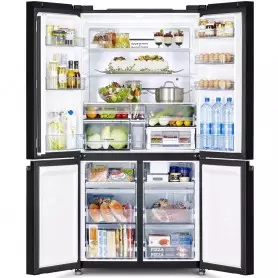 Réfrigérateur, Sharp SJ-FS85-BK5, 724 litres, Hybride Cooling, écran LCD panneau tactile, anti-dessèchement, noir