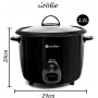 Mini cuiseur à riz Scheffler RC-220, 2,2 L, 900 W, fonction maintien au chaud, antiadhésif, cuillère à riz et verre doseur, noir