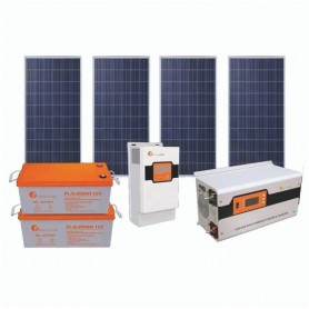 Kit de générateur solaire, 2 KVA, 4 batteries de 120A, 4 panneaux de 150W