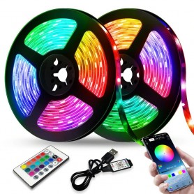 Bandes lumineuses à LED multicolores, Wi-Fi, rétroéclairage, pour TV, voitures, cérémonie, décoration intérieur et extérieur