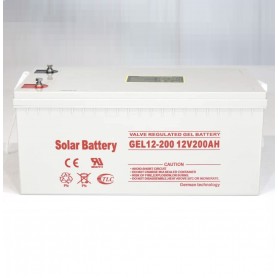 Batterie Solaire à Gel, SABU’S GE 12V-200AH/10HR, sans entretien, conception compacte, ISO 9001, ISO 14001