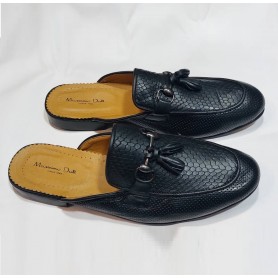 Chaussures mocassins classiques Massimo Duti, MD-001, à nœud, Pince métallique, bout rond, empeigne en cuir