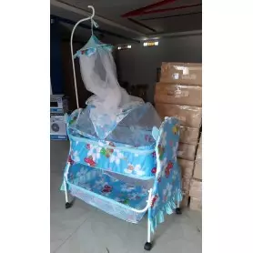 Berceau Portable pour bébé SBBH211, Balançoire berceau, canopy avec moustiquaire, Panier de rangement