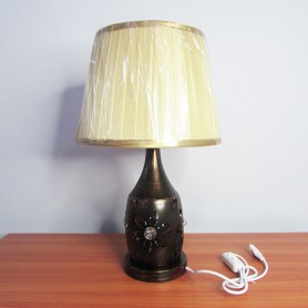 Veilleuse lampe de Table en PVC et métal, pied en céramique pour chambre à coucher, chevet, bureau, salon