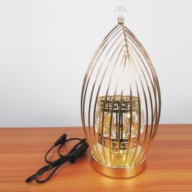 Lampe veilleuse de table dorée à led,ideal pour la décoration de chambre à coucher, chevet, bureau, salon