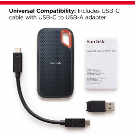 Disque SSD portable SanDisk Extreme 1 To, 1050 Mo/s, USB-C, USB 3.2, Gen 2, pour Laptop, Desktop, Type-C Smartphone