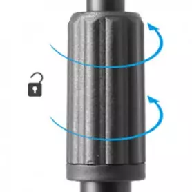 Pied de microphone, mono-pod - Base ronde réglable en hauteur - Qualité professionnelle - Fabrication allemande - Noir
