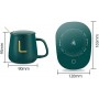 Tasse à café en céramique LUCKY, blanc avec sous-verre thermostatique pour boire, du thé, du café, du lait et de l'eau.