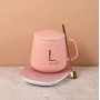 Tasse à café en céramique LUCKY, Rose avec sous-verre thermostatique pour boire, du thé, du café, du lait et de l'eau.