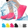 Couvre-chaussures unisexe en Silicone, imperméable, réutilisable, antidérapant, contre la pluie - Gris, blanc