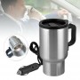 Tasse électrique de chauffage voiture pour le voyage, thé café,12V 450Ml en acier inoxydable
