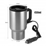 Tasse électrique de chauffage voiture pour le voyage, thé café,12V 450Ml en acier inoxydable