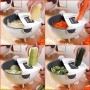 Coupe-légumes multifonctionnelle Magic Rotate avec panier de vidange manuelle, gris, blanc