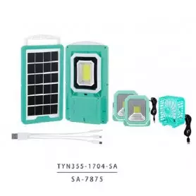 Système Solaire SUN AFRICA SA-7875, 3.5-5W, avec Panneau Solaire Polycristallin 6V ,1200mAh Batterie au Lithium