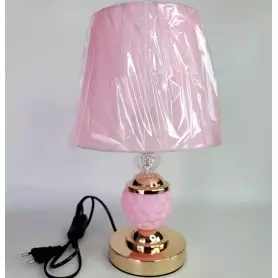 Veilleuse lampe de Table en PVC et métal, boule rose doré pour chambre à coucher, chevet, bureau, salon