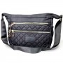 Sac Bandoulière pour Femme léger, multipoches style sportif bandoulière, coutures matelassées fermeture à glissière