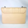 Sac à main bandoulière matelassé, en Cuir PU, fermeture à rabat - Beige