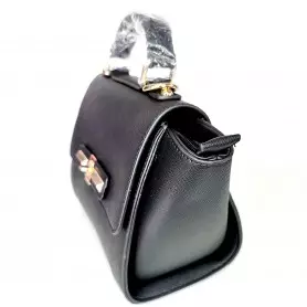 Sac à main coloré Gallantry G-7427 en cuir ECO pour femme, poche téléphone et intérieur, ceinture détachageable - noir