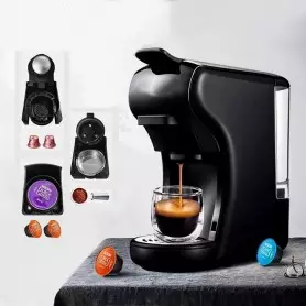 Machine à café  SAYONA italienne, 3 en 1, 1450W, 19 bars avec les capsules Espresso et café moulu, pompe haute pression