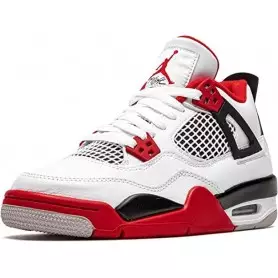 Paire de basket Nike Air Jordan 4 Retro IV, unisexe Fire Red white/varsity red-black -