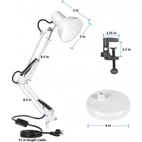 Lampe de table anti-approche à LED Wright rotative à 360 degrés AT-1002 (811) avec ampoule - blanc