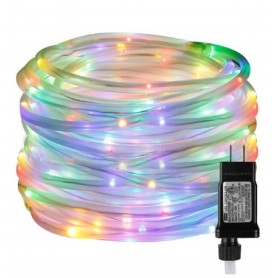 Guirlande multicolore à LED Rope-Light, 10 mètres, 100 leds,8 Modes de minuterie, pour décoration Intérieur Extérieur