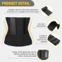 Ceinture gaine abdominale, 4m, 6 pouces, , ajustable, taille libre, doublure en nylon