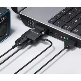 Convertisseur adaptateur VGA male vers HDMI femelle avec audio, 1080p pour ordinateur, ordinateur portable, projecteur