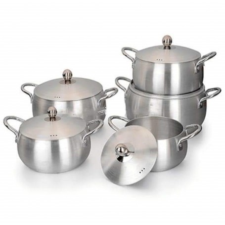 Ensemble pots casseroles de cuisson 10 pièces, en aluminium épais, facile à nettoyer