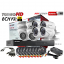 Kit de Caméra de surveillance Hikvision, PACK-8-HDTVI - 1 DVR 8CH TURBO HD, 8 cameras mini bullet et bdome turbo