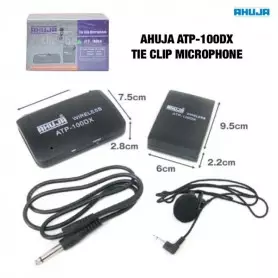 Microphone sans fil à cravate, AHUJA Atp-100DX, 4W, 40Hz -15KHz avec récepteur 