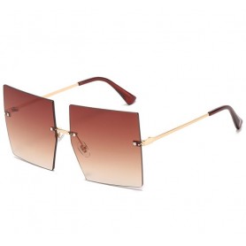 Lunettes de soleil Vintage, carrées sans bords style Gucci pour hommes et femmes, surdimensionnées, verres dégradés