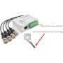 Balun émetteur-récepteur vidéo CCTV HD à 4 canaux avec extensions de 7,5",BNC mâle + vis solide 2 broches + RJ45