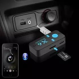 Adaptateur Récepteur Audio sans fil X6, Bluetooth, 3 en 1, pour auto et musique