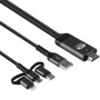 Câble Idrop 3 IN 1 Cast avec Bluetooth pour téléphone vers HDTV [Lightning / Micro / Type C / HDTV ]
