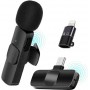 Microphone Lavalier sans fil, compatible iPhone et Android, pour une diffusion en direct sur YouTube, Facebook et TikTok