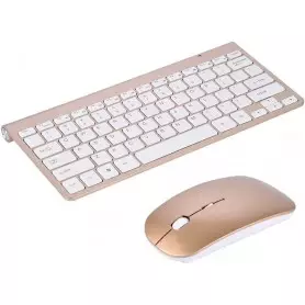 Kit Mini clavier et souris multimédia, USB, sans fil 2.4G, pour ordinateur portable, TV, fournitures de bureau