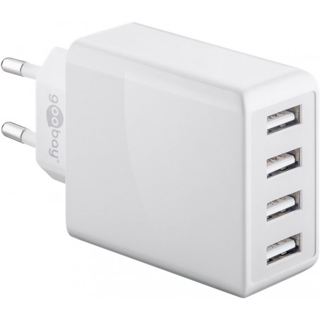 Chargeur mural universel USB double port, 10W 5V 2.1A, fiche