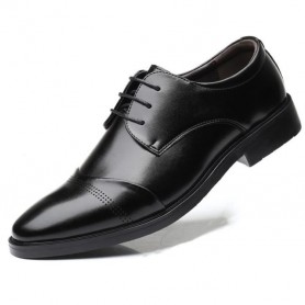 Chaussures formelles pour Hommes Lacets Bruni Cap Bout Rond Cuir PU Semelle en Caoutchouc Antidérapant - Noir