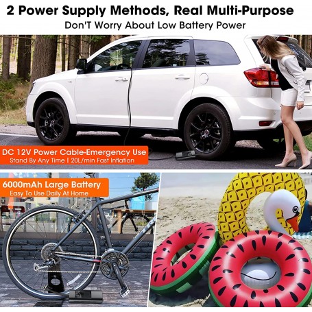 Acheter Compresseur d'air Portable, pompe à pneus, Double 30 cylindres, gonfleur  électrique Intelligent pour pneus de voiture, affichage numérique, 150psi