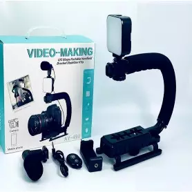 Stabilisateur de caméra Portable AY49U/C, , Microphone, lumière d'appoint, pour téléphone Portable Android, diffusion en direct