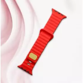 Bracelet de remplacement pour Apple 49mm / 45mm / 44mm / 42mm Silicone Souple et Doux rouge