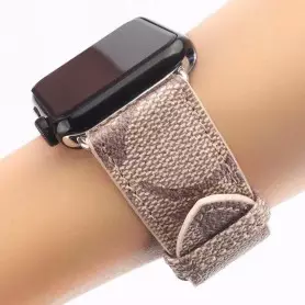 Bracelets de remplacement en cuir style Louis Vuitton compatible avec Apple Watch 38mm 40mm 42mm 44mm